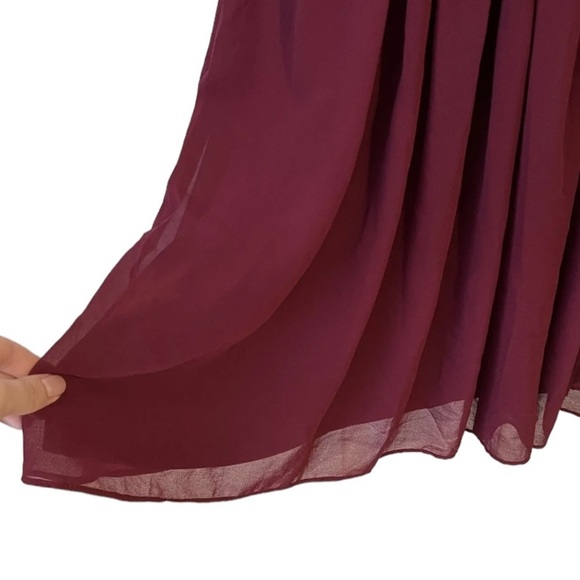 Lulus Dress Womens XS Burgundy Angel In Disguise Lace Skater Fit and Flare Mini - Picture 8 of 13